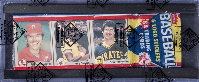 1983 Fleer Baseball Jumbo Rack Pack –  Tony Gwynn Rookie Card Showing on Top! – BBCE Certified